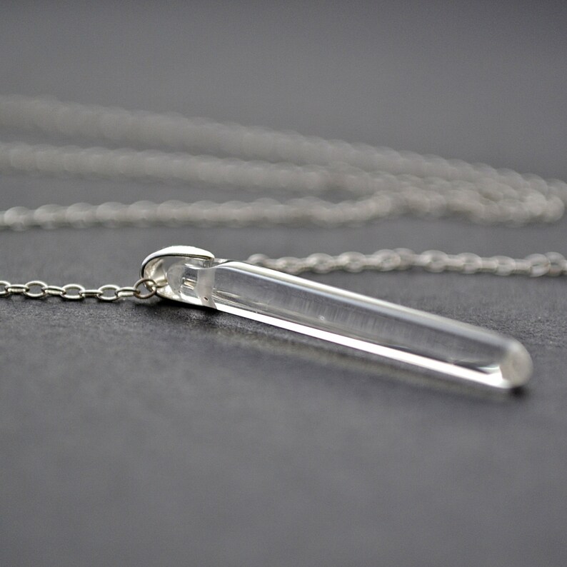 Crystal Quartz Necklace, Sterling Silver Necklace, Long Silver Necklace, Clear Icicle Crystal Necklace imagem 1