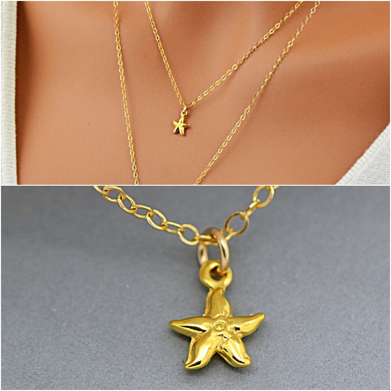Starfish Necklace / Tiny Starfish Necklace / Mimimalist Necklace /Gold,Rose Gold, Sterling Silver Starfish Necklace / Beach Jewelry image 5