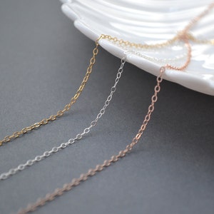 Delicate Chain Necklace / Very Dainty and Thin Gold Chain, Sterling Silver, Rose Gold Filled / 14k Gold Filled Chain