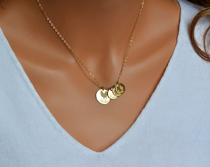 Mama Hen Necklace, Mother's Day Necklace, Baby Chick, Mother Hen and Chick's, Kids Name, Gift For Mom, Mama Chicken Necklace image 4