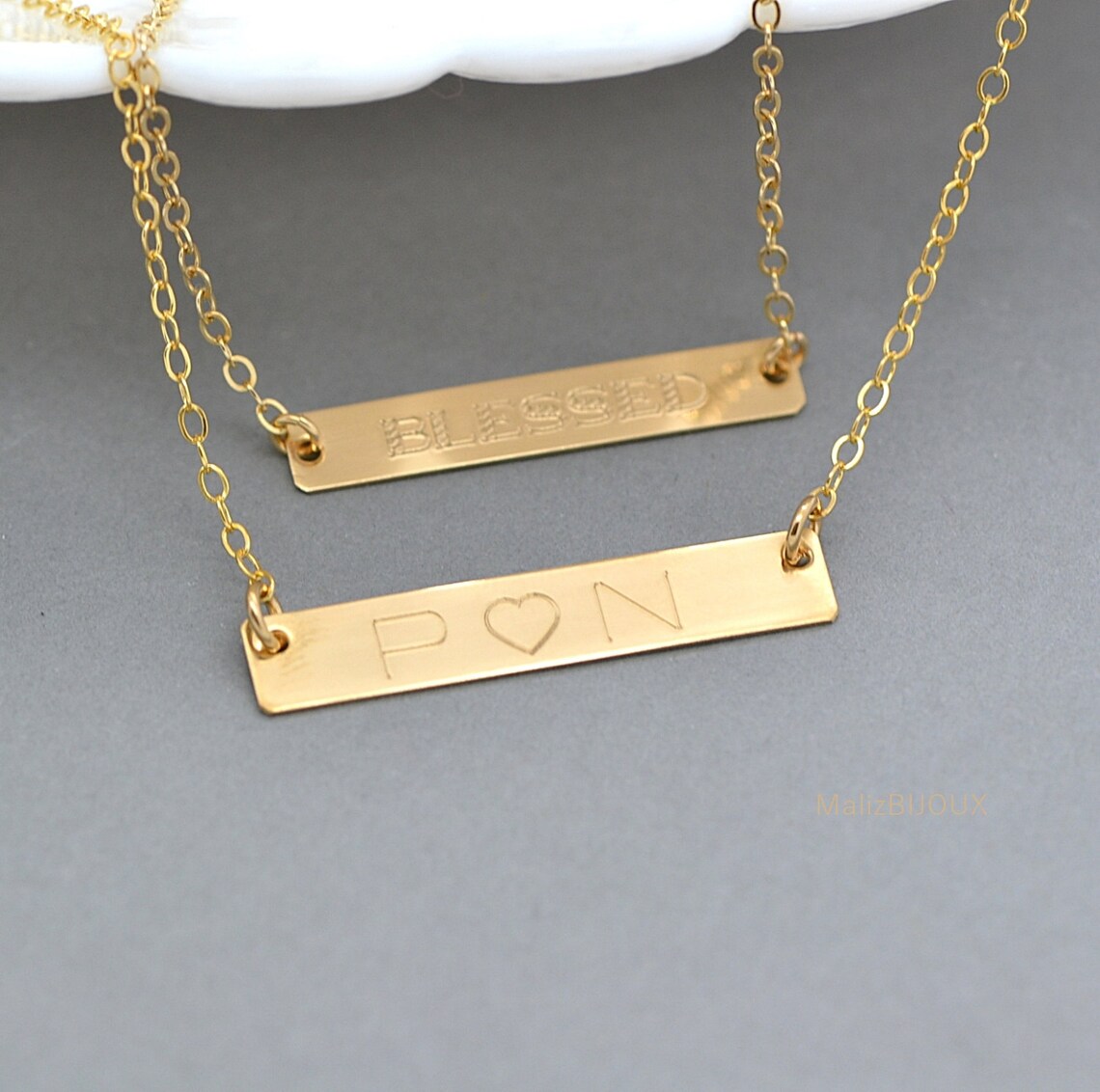BAR NECKLACE Personalized Necklace Layered Bar Necklace Etsy