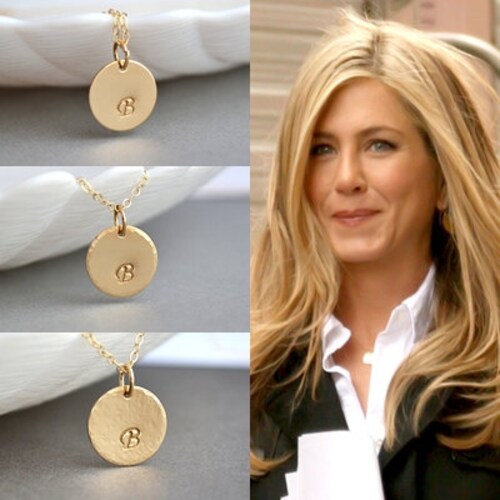 Gold Disc Necklace Personalized 