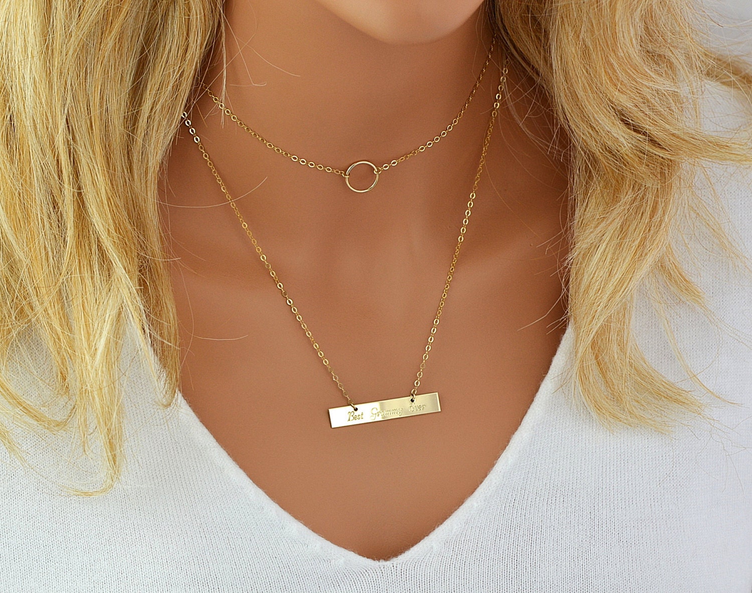 Choker Necklace Circle Necklace Gold Chain Choker Necklace Etsy