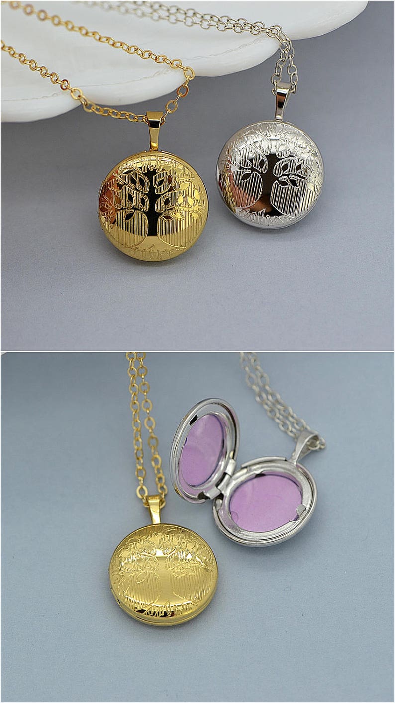 Personalized Locket Necklace Mom Necklace with Kids Names Etsy