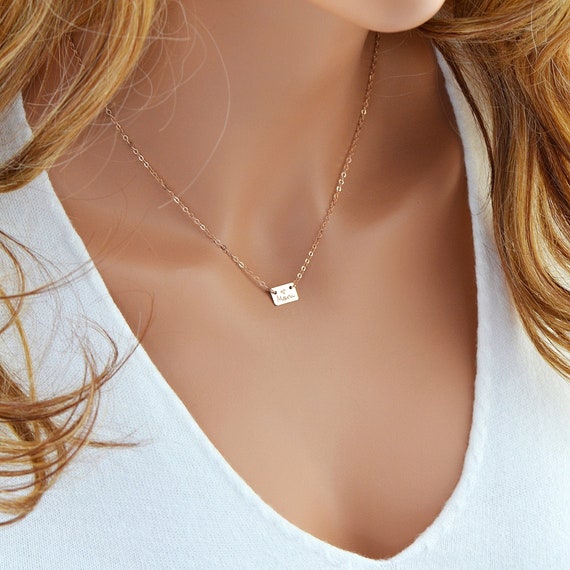 Personalized bar sale necklace for mom