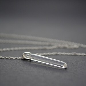 Crystal Quartz Necklace, Sterling Silver Necklace, Long Silver Necklace, Clear Icicle Crystal Necklace imagem 5