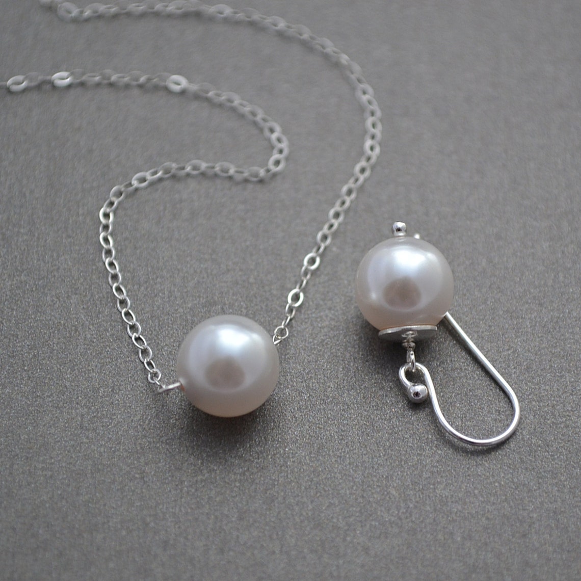 Single Pearl Necklace Bridesmaid Gift Single Pearl Necklace Etsy