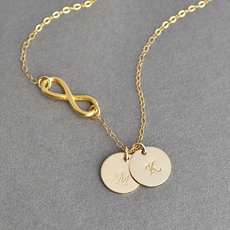 Infinity Initial Necklace Personalized Gold Necklace - Etsy
