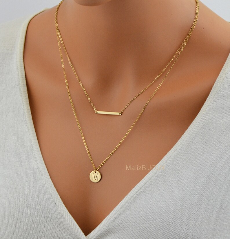Bar Necklace Delicate Gold Necklace Perfect Layering Etsy