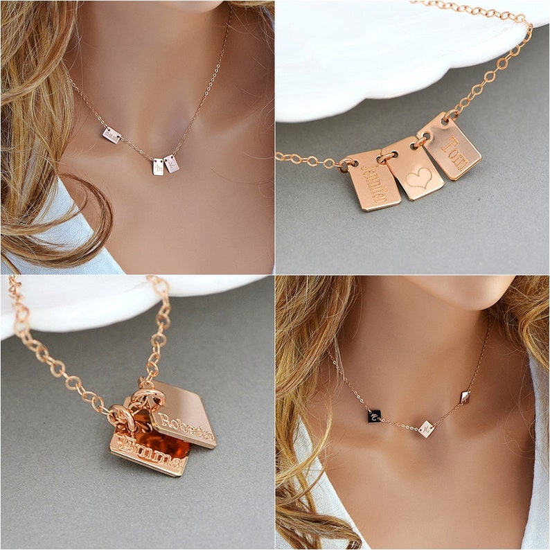 Additional Initial Charm / Additional Initial Tag / Add a sterling Silver, 14k Gold Filled or Rose Gold Filled Initial Pendant Square image 5