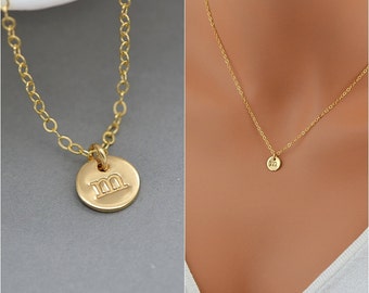 Initial Necklace Gold, Initial Disc Necklace, Delicate Gold or Silver Necklace, Personalized Jewelry, Gold Letter Charm Necklace, Monogram