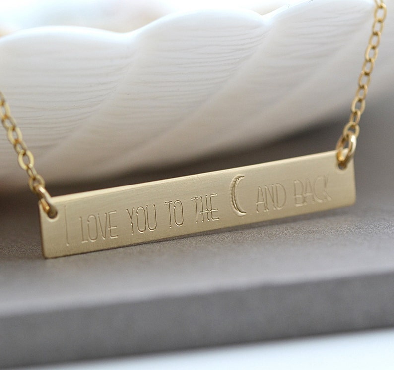 Bar Necklace, Custom Bar Necklace, Personalized Necklace, Name Necklace, Gold Bar Necklace, Name Plate Necklace image 2