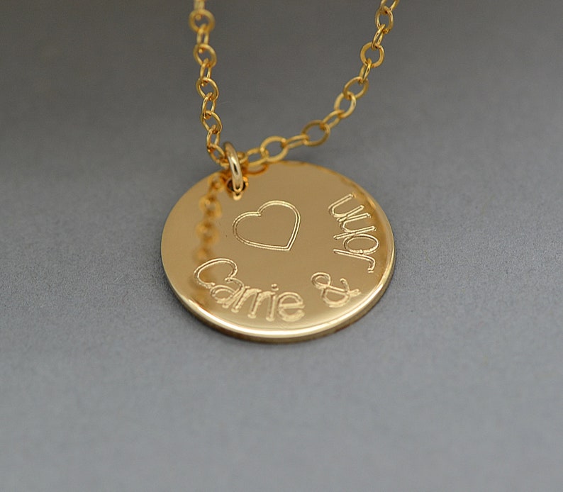 Mom Necklace, Kids Name Necklace, Gold Disc Necklace, New Mom Necklace, Personalized Necklace For Mom, Gift For Mom, Mothers Necklace image 5