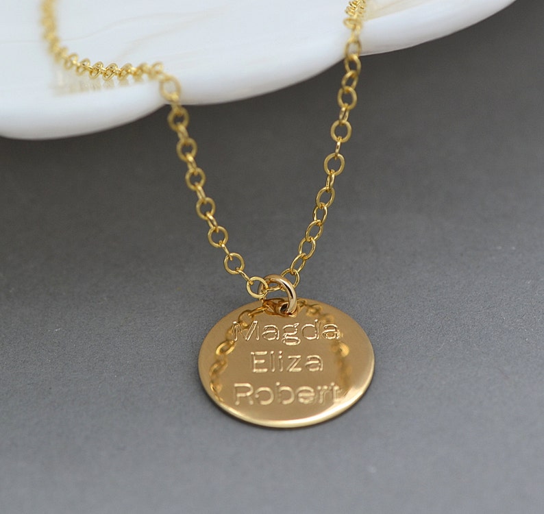 Personalized Disc Necklace / Name Necklace / Large Disc Etsy
