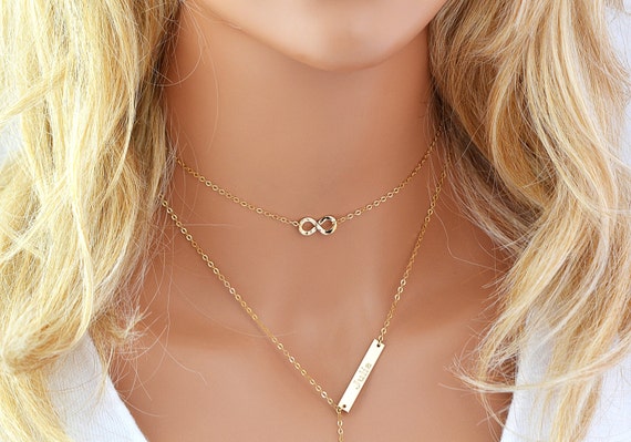 Dainty infinity necklace deals