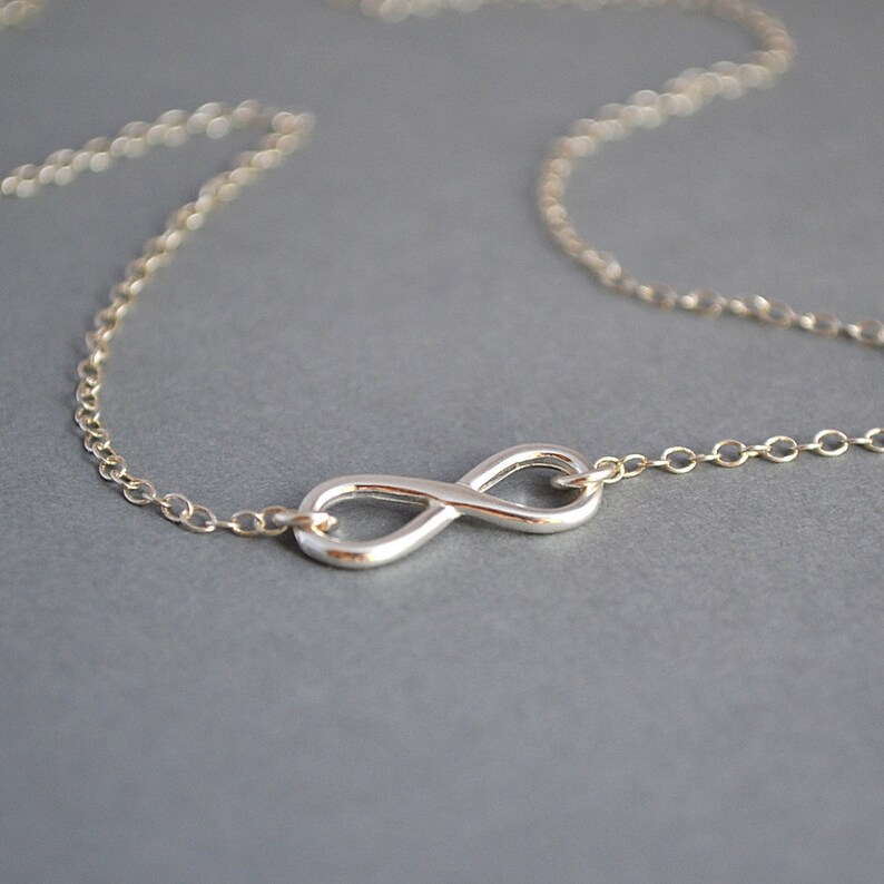 Sterling Silver Infinity Necklace Infinity Charm Necklace Etsy