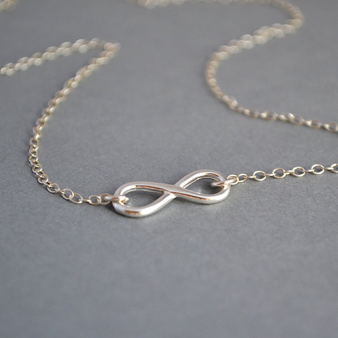 Sterling Silver Infinity Necklace Infinity Charm Necklace Etsy