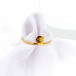 Gehämmerter Goldring, dünner Goldring, stapelbarer Ring für Frauen, Statement Ring Gold oder Silber, 18k Gold Bild 3