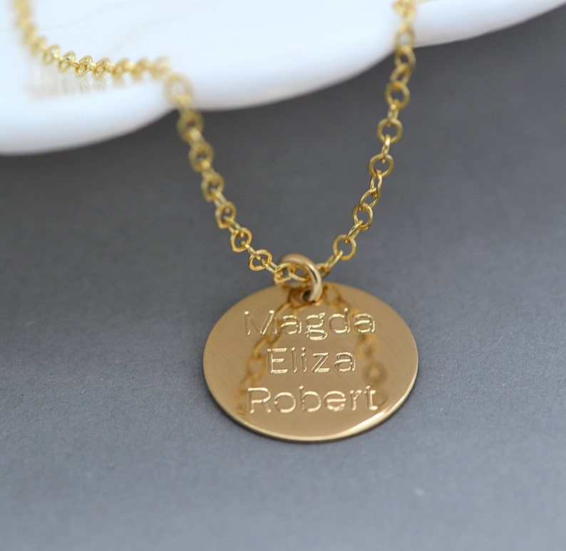 Personalized Disc Necklace / Name Necklace / Large Disc Etsy
