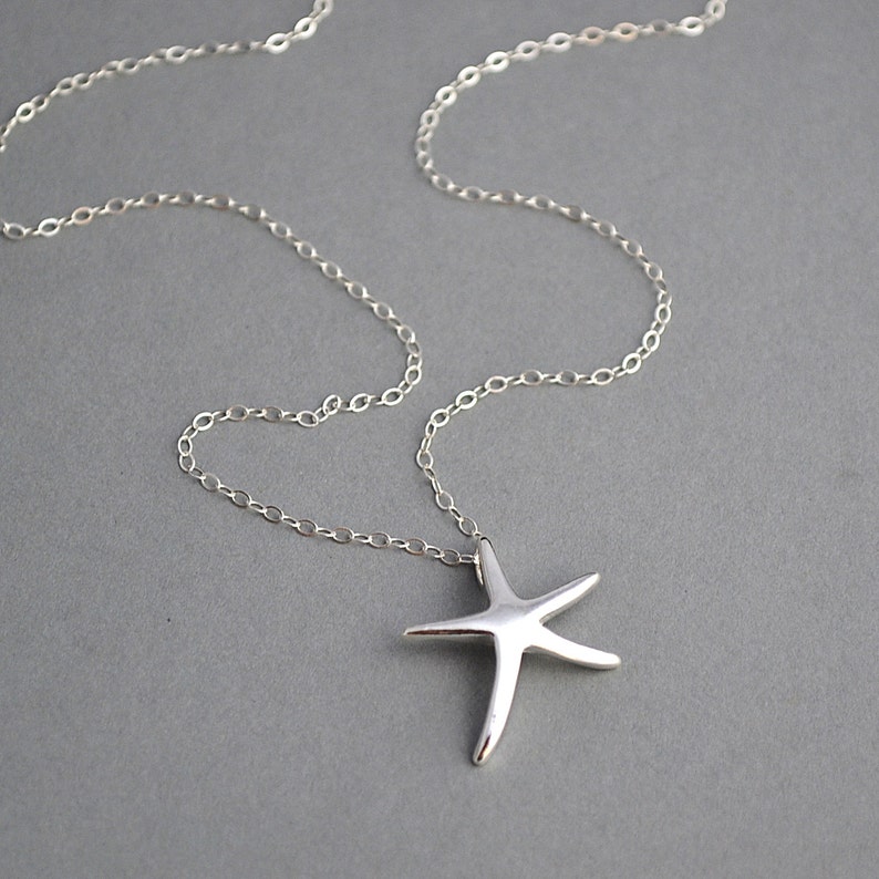 Starfish Necklace Sterling Silver Starfish Necklace Beach Etsy Ireland