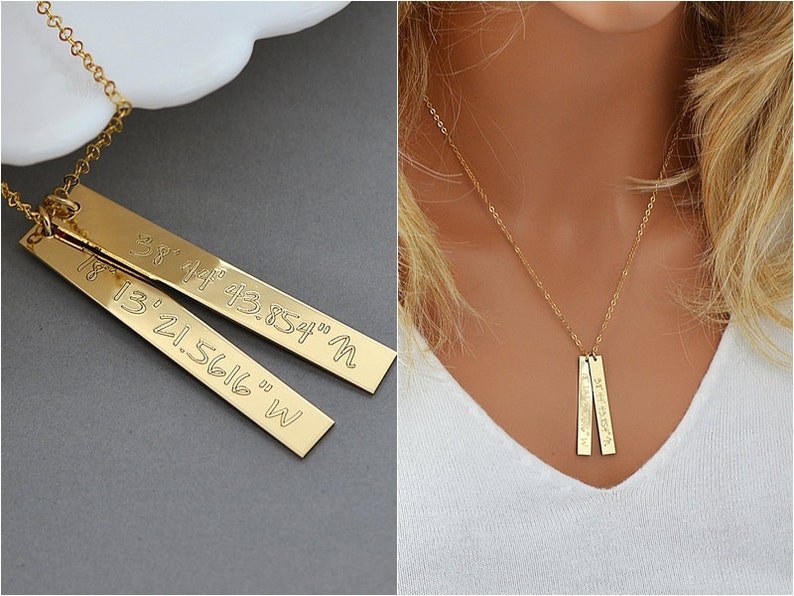 Custom Coordinates Necklace GPS Location Necklace Gift for Etsy