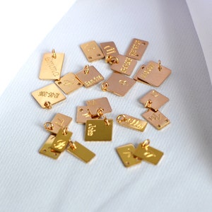 Additional Initial Charm / Additional Initial Tag / Add a sterling Silver, 14k Gold Filled or Rose Gold Filled Initial Pendant Square image 2