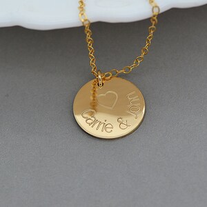 Mom Necklace, Kids Name Necklace, Gold Disc Necklace, New Mom Necklace, Personalized Necklace For Mom, Gift For Mom, Mothers Necklace image 6