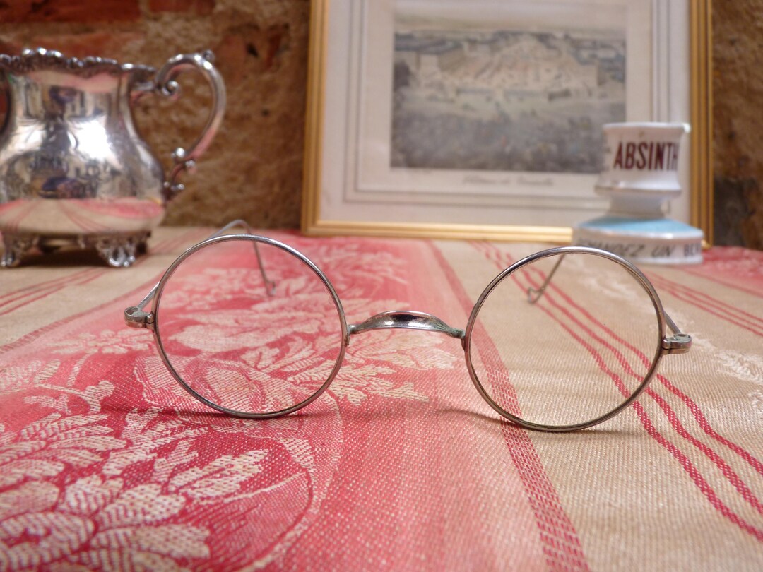 1870s Round Glasses With Saddle Bridge & Bow Arms - Victorian Style - Etsy