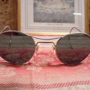 Vintage 1950s French Aviator Sunglasses, Pilot-Grade, Silver Frames