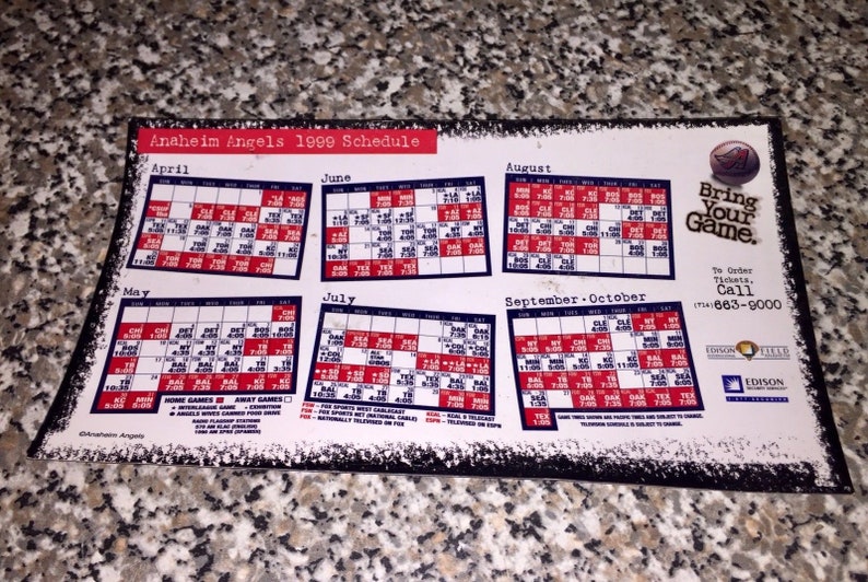 vintage-1999-anaheim-angels-schedule-jersey-hat-ticket-pin-world-series