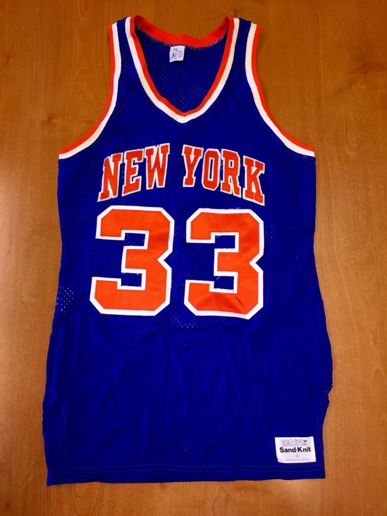 Vintage 1980s Patrick Ewing New York Knicks Sand Knit Jersey Etsy