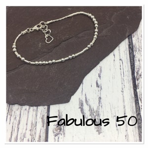 Fabulous 50, 50th birthday gift, Morse code message bracelet, secret hidden message