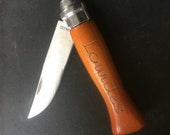 Lourdes pocket knife engraved with lourdes in good condition for age stainless blade