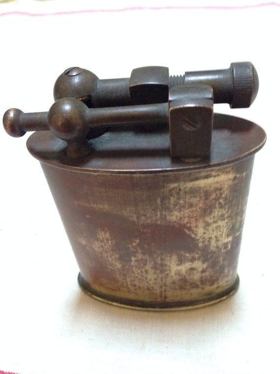 Vintage brass petrol table lighter
