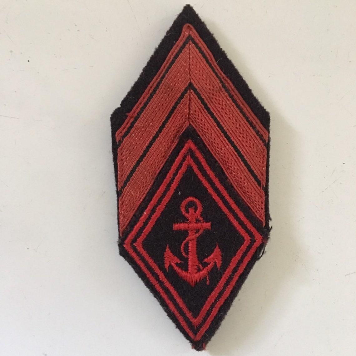 French Navy Shoulder Patch Silk on Wool With Anchor Design Etsy