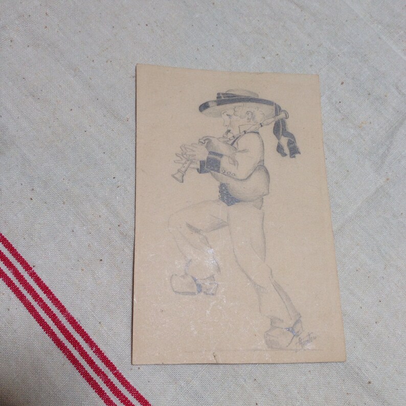 Brittany sailor boy pencil drawing