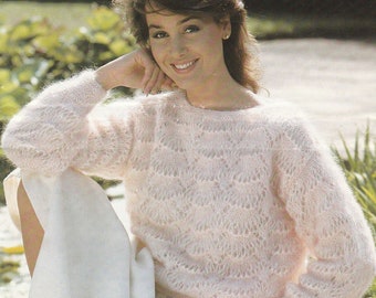 PDF womens mohair sweater instant DOWNLOAD vintage UK knitting pattern