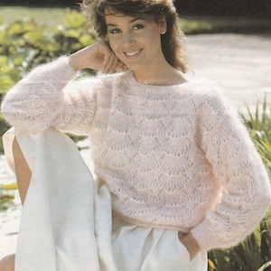 PDF womens mohair sweater instant DOWNLOAD vintage UK knitting pattern