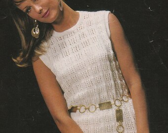 PDF womens knitted dress INSTANT DOWNLOAD vintage knitting pattern 31 inches to 43 inches