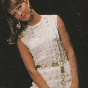 PDF womens knitted dress INSTANT DOWNLOAD vintage knitting pattern 31 inches to 43 inches