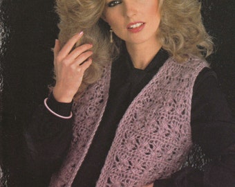 PDF crochet sleeveless waistcoat vest top INSTANT DOWNLOAD vintage crochet pattern