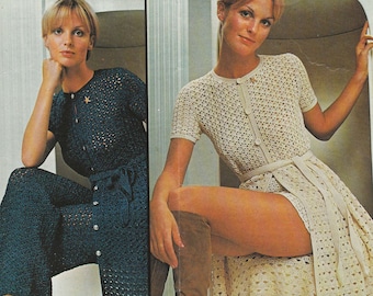 PDF crochet coat with trousers and shorts retro INSTANT DOWNLOAD vintage crochet pattern