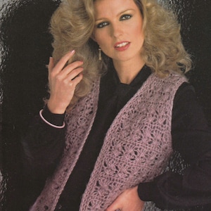 PDF crochet sleeveless waistcoat vest top INSTANT DOWNLOAD vintage crochet pattern