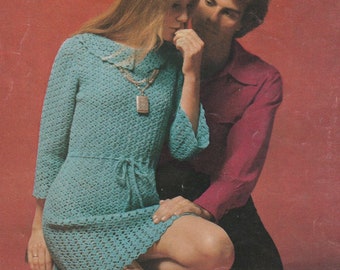 PDF crochet dress 1970s retro INSTANT DOWNLOAD vintage crochet pattern