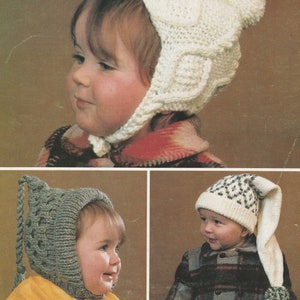 PDF toddler&#39;s hats kids hats INSTANT DOWNLOAD vintage knitting pattern