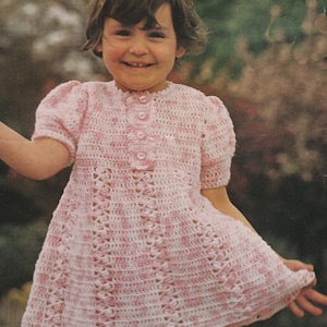 PDF crochet cute dress INSTANT DOWNLOAD vintage crochet pattern 2/4 years
