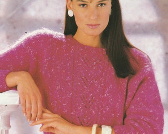 PDF womens dolman sweater instant DOWNLOAD vintage UK knitting pattern 32-42 inch