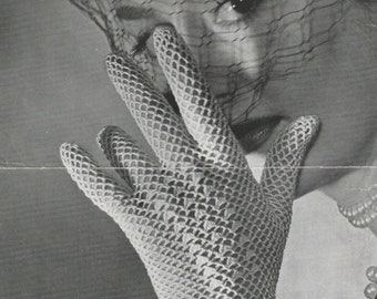 PDF crochet glove gloves flower cuff retro INSTANT DOWNLOAD vintage crochet pattern