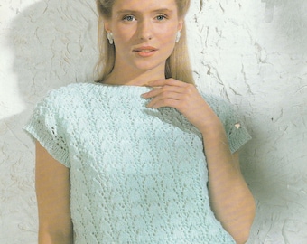 PDF womens sleeveless sweater INSTANT DOWNLOAD vintage knitting pattern 30 inches to 44 inches dk