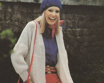 PDF womens cardigan jacket INSTANT DOWNLOAD vintage British knitting pattern